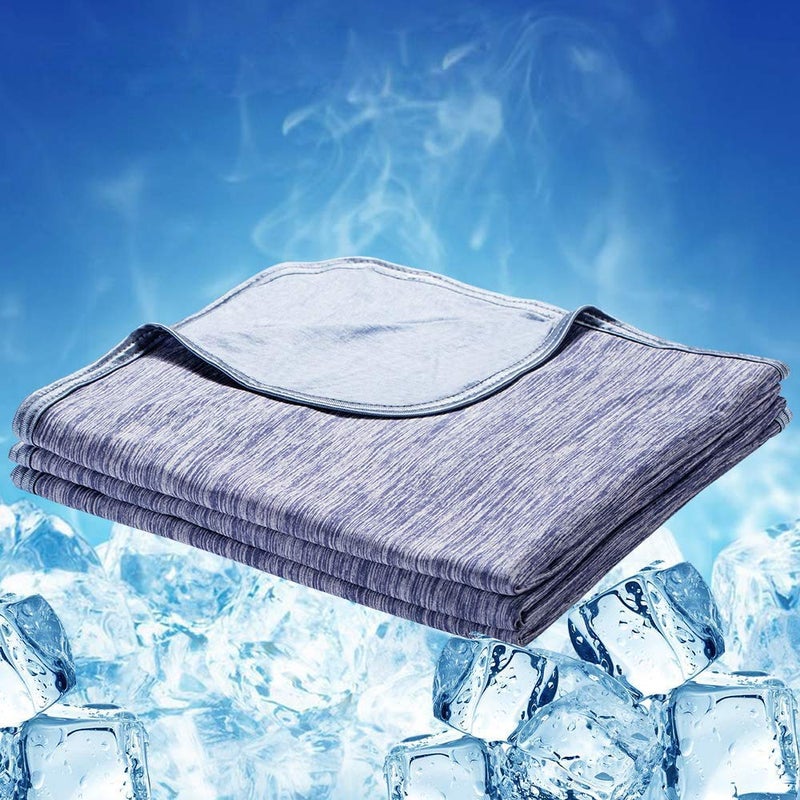 LUXEAR Cooling Blanket for Hot Sleepers Night Sweats Queen Size Cool Summer Blanket 79 X 86in Japanese Q-Max>0.5 Arc-Chill Cooling Fiber Keep Adults/Children Cool Soft Breathable All-Season-Blue - Image 1